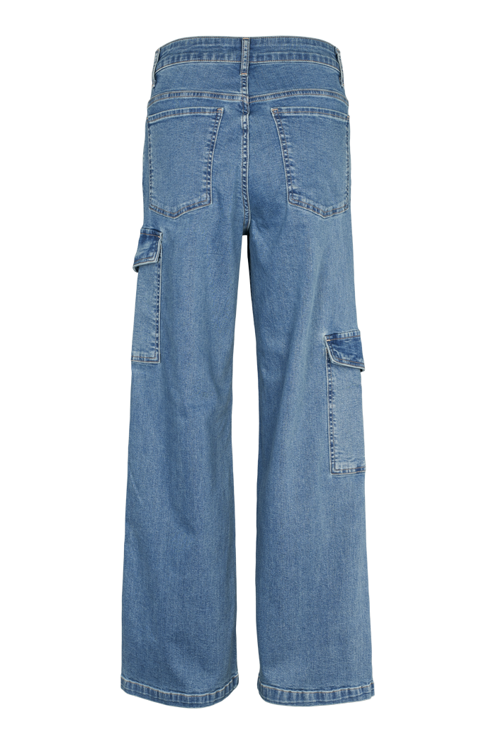 Basic Apparel Enya Cargo Pants Jeans 374 Denim Blue